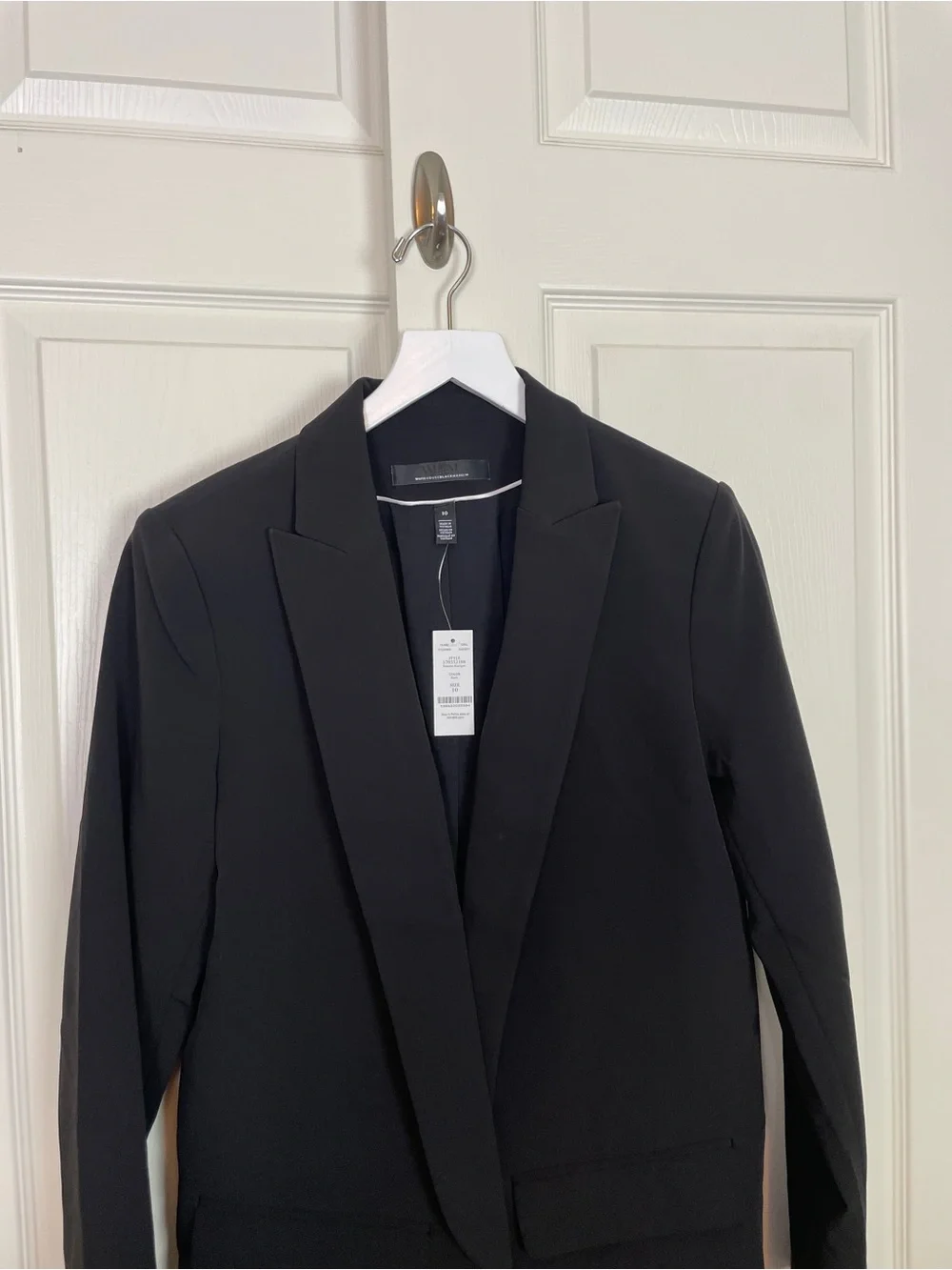 WHBM Black Relaxed Blazigan Open Front Blazer Jacket NWT Sz 10